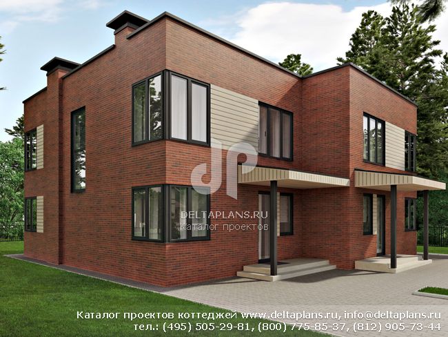 Проект кирпичного дома на две семьи № O-202-1K