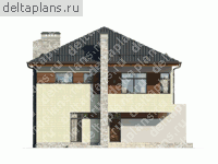 Дом из крупноформатных блоков rauf № O-203-1K - вид спереди