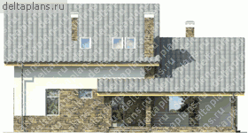 Проект дома с двумя спальнями на первом этаже № O-204-1P - вид сзади