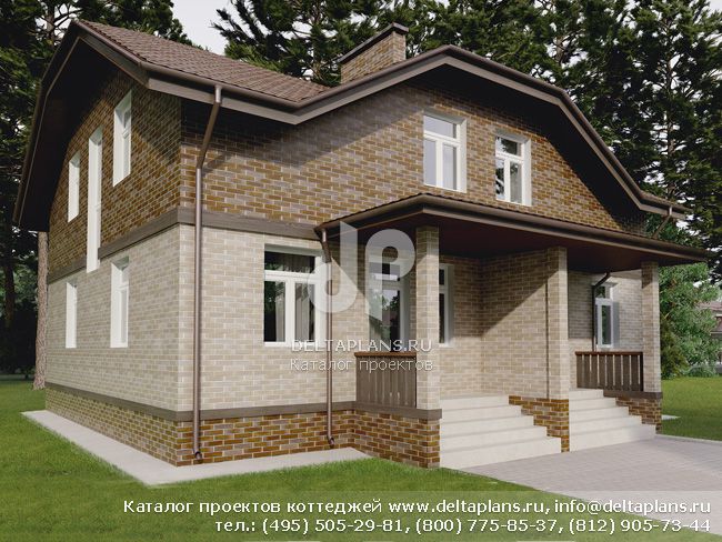 Проект кирпичного дома на две семьи № O-244-1K