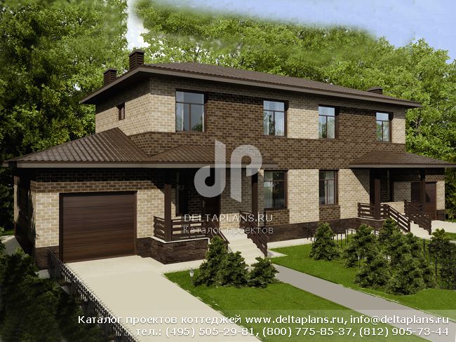 Проект кирпичного дома на две семьи № O-340-1K