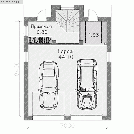 Проект пенобетонного дома № P-093-1P - 1-й этаж