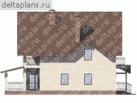 Проект кирпичного дома из теплой керамики № R-182-1K - вид слева