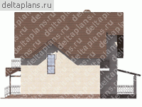 Проект кирпичного дома из теплой керамики № R-182-1K - вид справа