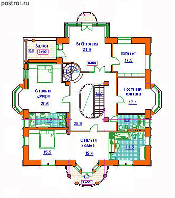 классический особняк № S-453-1K - 2-й этаж