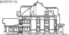 Двухэтажный дом с сауной № S-587-1K - вид слева