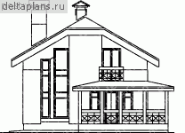 Жилой дом с мансардой № T-104-1K [35-35, W-125, 7-572, G-1184-0] - вид сзади