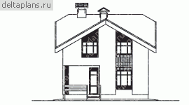 Проект небольшого загородного дома № T-114-1K [34-95, 7-406] - вид сзади
