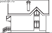 Проект квадратного дома № T-137-1K [H-1412-0] - вид справа