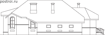 Проект дома 19 на 17 № T-210-1K - вид слева