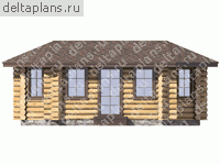 Проект деревянного дома № U-042-1D - вид спереди
