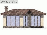 Проект кирпичного дома № U-044-1K - вид спереди