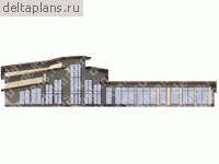 Проект кирпичного дома из теплой керамики № U-1420-1K - вид спереди