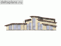 Проект кирпичного дома из теплой керамики № U-1420-1K - вид справа