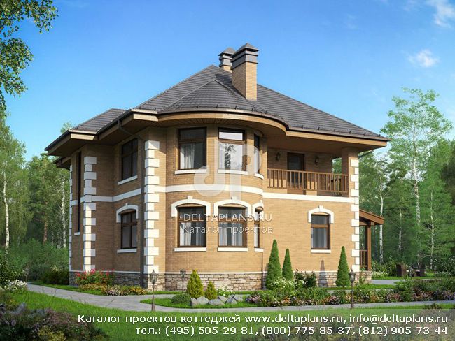 Проект красивого кирпичного дома № U-166-1K