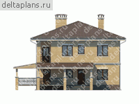 Кирпичный дом № U-194-1K - вид спереди