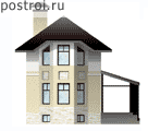 Небольшой индивидуальный дом № V-106-1P - вид спереди