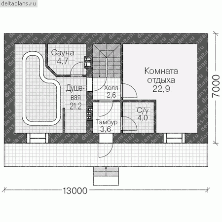 Гостевой дом с баней и бассейном № V-182-1K - 1-й этаж