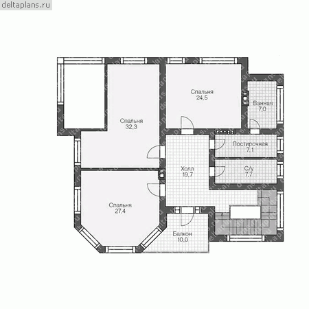 Проект пенобетонного дома № V-269-1P - 2-й этаж