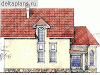 Кирпичный двухэтажный дом № W-179-1K - вид слева