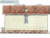 Кирпичный коттедж проект № W-272-1K - вид справа