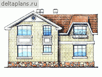 Кирпичный коттедж проект № W-272-1K - вид сзади