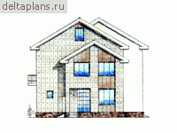 Проект дома для двух семей № W-286-1K - вид справа
