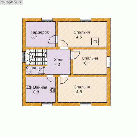 Типовой проект дачного дома № Y-134-1S - 2-й этаж