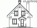 Проект коттеджа 7 на 8 № C-094-1P [51-54,  W-159] - вид спереди