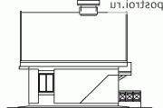 Проект коттеджа 7 на 8 № C-094-1P [51-54,  W-159] - вид справа
