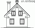 Проект коттеджа 7 на 8 № C-094-1P [51-54,  W-159] - вид сзади