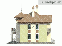 Дом с 3 балконами № H-181-2P - вид слева