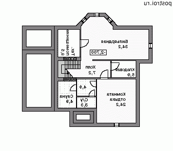 Проект Индивидуального дома-коттеджа с цоколем № J-279-1P - цоколь