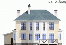 Дом-коттедж 2 этажа с гаражом № L-290-1P - вид сзади