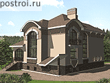 Дом 3 этажа из кирпича с тренажерным залом № B-466-1P - вид справа