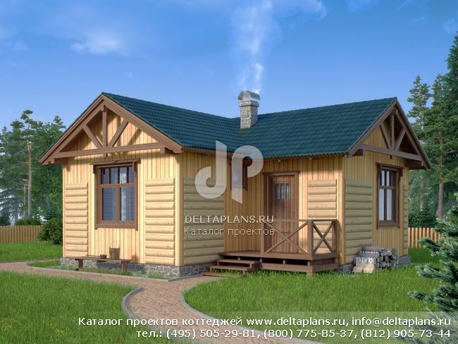 Проект бани каркас № C-038-1S Проект бани каркас № C-038-1S