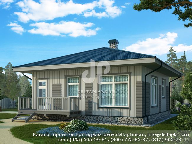 Каркасный одноэтажный дом, проект № C-061-1S Каркасный одноэтажный дом, проект № C-061-1S