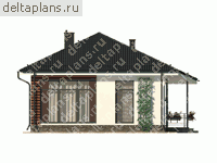 Проект пенобетонного дома № C-085-1P - вид слева