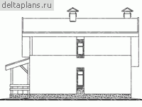 Проект узкого дома из силикатного кирпича № C-112-1K - вид справа
