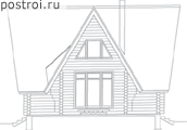 Деревянный дом сауной и террасой № D-070-1D - вид справа