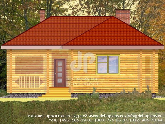 Проект бани из бруса клееного № D-074-1D Проект бани из бруса клееного № D-074-1D