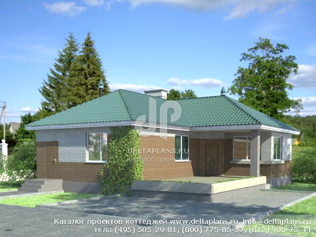 Проект кирпичной бани № D-081-1K Проект кирпичной бани № D-081-1K