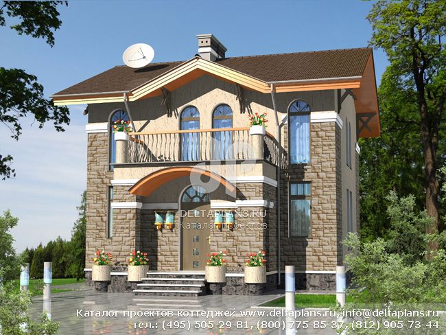 2-этажный загородный дом № D-128-1P 2-этажный загородный дом № D-128-1P