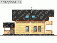 Проект деревянного дома № D-154-1D - вид справа