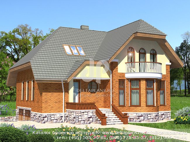 Загородный коттедж с гаражом № D-245-1P Загородный коттедж с гаражом № D-245-1P
