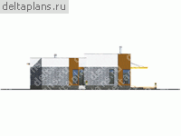 Проект кирпичного дома из теплой керамики № D-250-1K - вид спереди