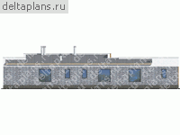 Проект кирпичного дома из теплой керамики № D-250-1K - вид слева