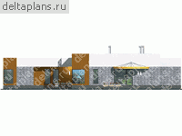 Проект кирпичного дома из теплой керамики № D-250-1K - вид справа