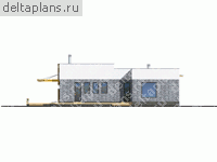 Проект кирпичного дома из теплой керамики № D-250-1K - вид сзади