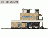 Проект кирпичного дома из теплой керамики № D-266-1K - вид слева